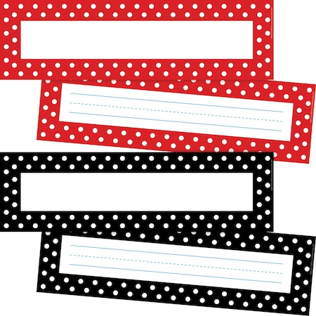 Barker Creek Dots Bulletin Board Signs/Name Plates, Multi-Design, 72/Set, PK72 1426
